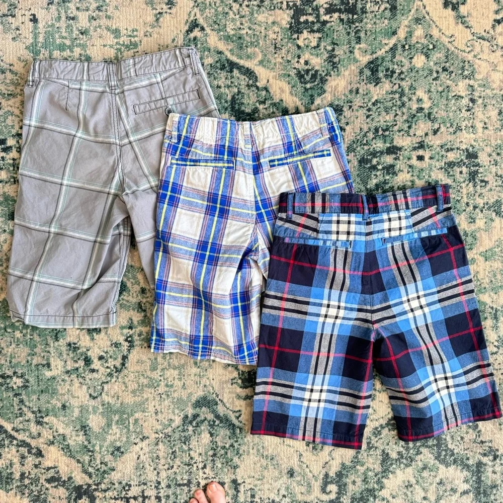 Set of Three Boys Plaid Shorts Size 10